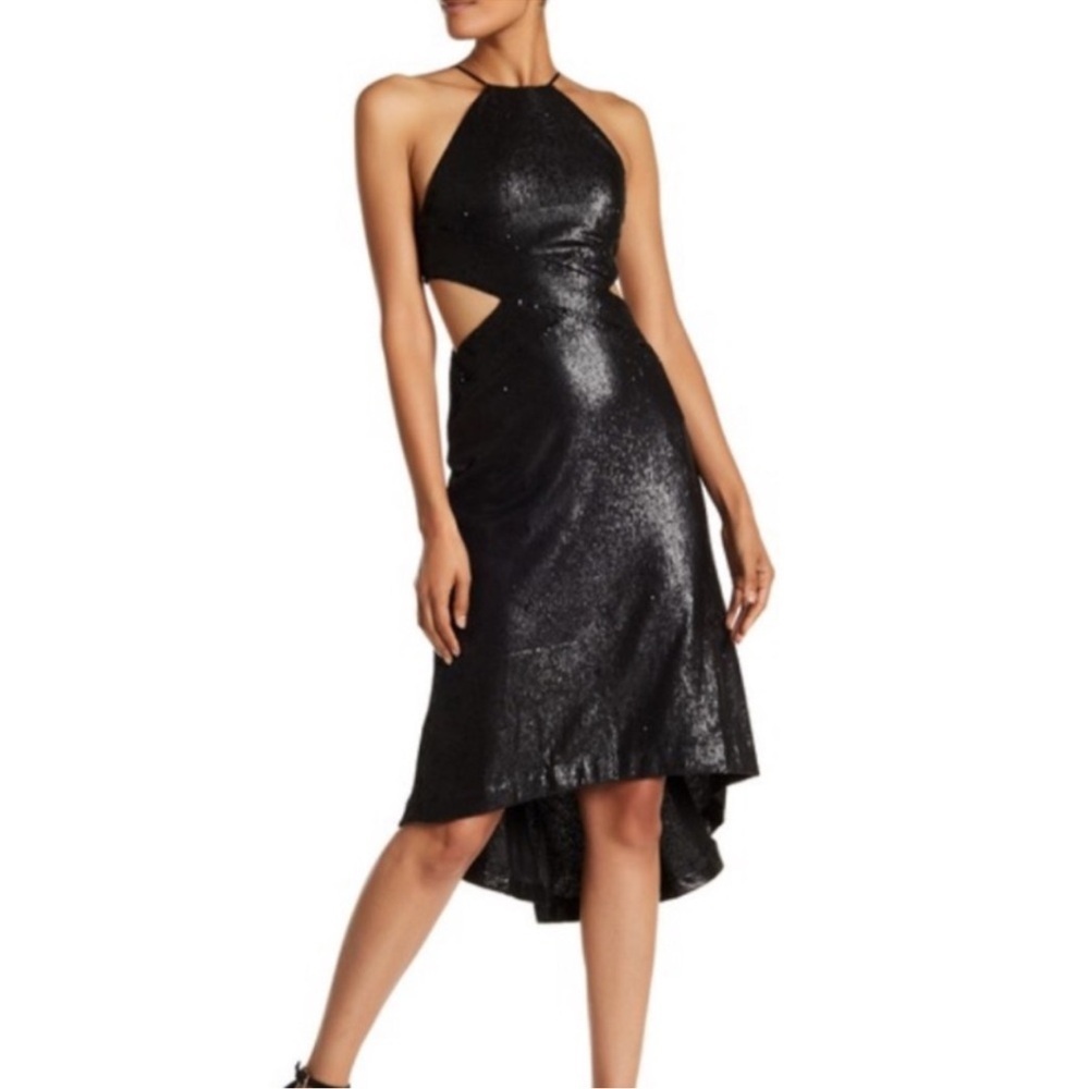NWT - Halston Heritage Sequined Dress w Cut outs - size 6